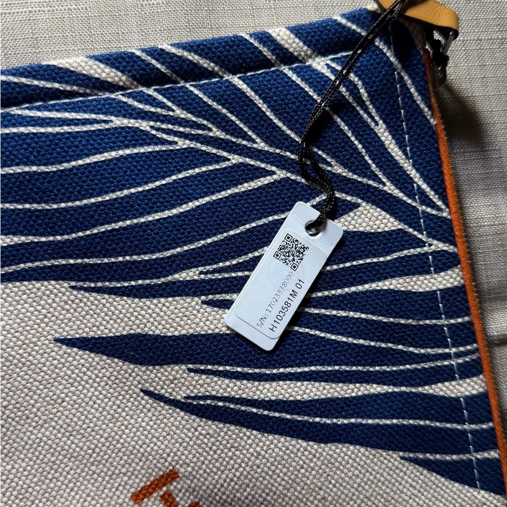 Hermes Blue and Orange jaguar toile pochette Bag - Picture 4 of 7